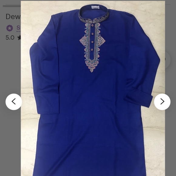 Embroidered Kurta Red Shirt - Picture 4 of 11